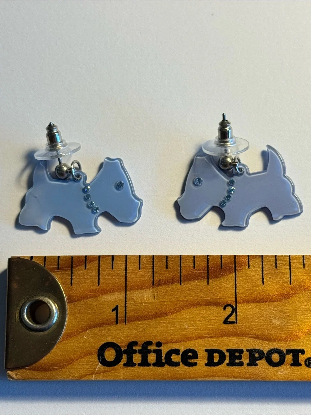 Periwinkle Dog Silhouette Drop Earrings - Cute Pet-Themed Jewelry